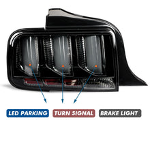 Smoked LED Tail Lights For 2005-2009 Ford Mustang Rear Brake Lamps w/ Sequential Signal
