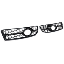 Gloss Black Honeycomb Lower Fog Light Grille For Audi A4 B7 S-Line S4 2005-2008
