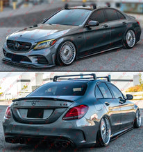 For 2015-2021 Mercedes Benz W205 C300 C43 AMG CMT Gloss Black Side Skirt Extension