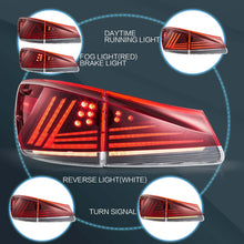 Full LED Red Lens Tail Lights with Animation for Lexus IS250 IS350 IS F 2006–2013
