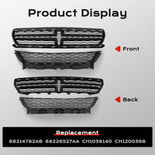 2PC Front Bumper Center Grille Black Mesh For 2015-2023 Dodge Charger SE SXT R/T