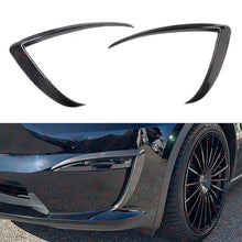 For 2022-2025 Tesla Model X Full Carbon Fiber Front Bumper Fog Light Garnish Trim