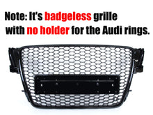 Front Mesh RS5 Style Bumper Hood Hex Grille Black For 2008-2012 Audi A5/S5 B8 8T