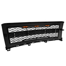 Gloss Black Front Bumper Hood Upper Grille w/Light For 2014-2015 Chevy Silverado 1500
