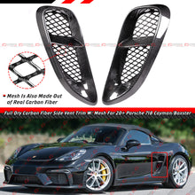 Real Carbon Fiber Side Vent Covers For 2020–2025 Porsche 718 Cayman Boxster GTS 4.0