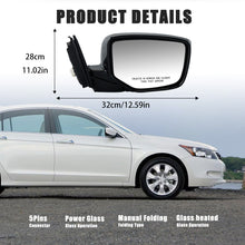 5Pin Left+Right White Mirror Side Heated Foldaway For Honda Accord Coupe 2008-2011 2012