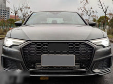 Gloss Black Honeycomb Front Grille for Audi A6 C8 S6 2019-2025 fg254