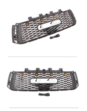 Grille Front Bumper Upper Grill Mid-Gids w/ Light Black for Toyota Tundra 06-13