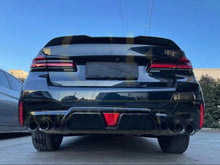 Gloss Black LED Rear Diffuser + Quad Exhaust Tips For BMW G30 520i 540i M Sport 2017-2023