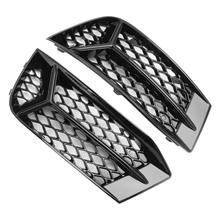 Gloss Black Fog Light Grilles Cover Pair For 2017–2020 Audi A3 8V Sedan (Non-S-Line)