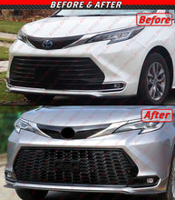 Gloss Black Honeycomb Front Bumper Grille Conversion for Sienna LE XLE 2021-2025