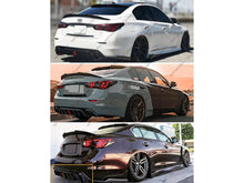 Gloss Black Rear Diffuser w/ LED Brake Light for Infiniti Q50 2018 2019 2020 2021 2022 2023 2024