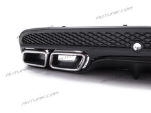 Rear Diffuser & Silver Exhaust Tips For Mercedes W205 Sedan C300 C450 C43 AMG 2015-2021 di4