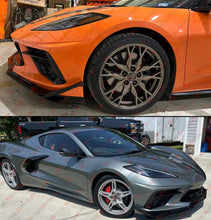 For 2020-2025 Corvette C8 Z51 Z07 Stingray Coupe Convertible Canard Style Gloss Black Front Bumper Lip Splitter