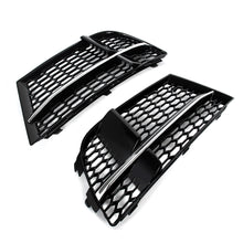 Chrome+Black Honeycomb Fog Light Grill Mesh Cover Fits Audi A3 S Line 2017-2019