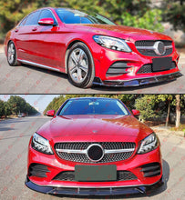 Gloss Black Front Bumper Lip Splitter Valance for Mercedes Benz W205 C300 C43 AMG Coupe/Sedan 2019-2021