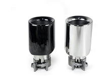 4x 62mm Universal Exhaust Tips Black/Chrome Clamp-On for Porsche Cayenne Macan Panamera