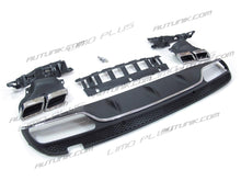 Rear Diffuser w/ Silver Exhaust Tips For Mercedes W205 Sedan C300 C43 AMG di1
