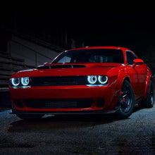 Pair RGB LED Headlights DRL For 2015-2022 Dodge Challenger Front Lamps