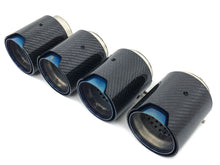 2.75" In 3.5" Out Carbon Fiber Blue Exhaust Tips 4PCS Set For Audi S4 S5 S6 S7, BMW 3/4 Series, Ford Mustang GT, Genesis G70, Kia Stinger
