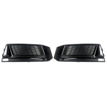 Black Front Fog Light Cover For Audi A4 B9 S-LINE S4 B9 2016-18 Honeycomb Style