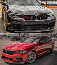 Dry Carbon Fiber Front Air Duct Vent Cover Trim & Front Grille Outline Frame For 2021-2023 BMW F90 M5 LCI