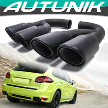 Matte Black Exhaust Tips Muffler for Porsche Cayenne 2011-2014 Long Pipes