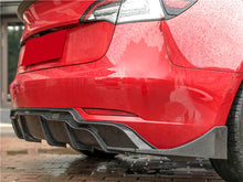 Carbon Fiber Look Rear Diffuser Aprons Side Canards for Tesla Model 3 2017-2023