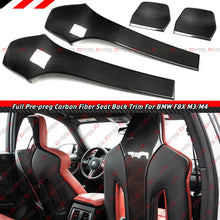 4pcs Front & Rear Front & Rear Seat Back Covers For 2015-2020 BMW F80 M3 F82 M4 Prepreg Carbon Fiber Seat Back Trims