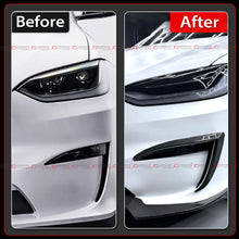 For 2022-2025 Tesla Model X Full Carbon Fiber Front Bumper Fog Light Garnish Trim