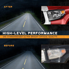 Black Headlights For 2014-2021 Toyota Tundra Pair Left + Right Halogen Front Lamps