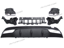 Rear Diffuser & Silver Exhaust Tips For Mercedes W205 Sedan C300 C450 C43 AMG 2015-2021 di4