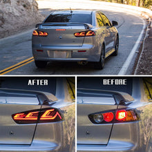 LED Tail Lights Red For Mitsubishi Lancer & EVO X 2008-2018 W/3D Scanning Dynamic Animation Rear Lamps