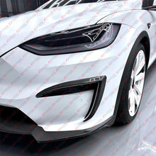 For 2022-2025 Tesla Model X Full Carbon Fiber Front Bumper Fog Light Garnish Trim