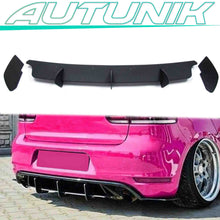Rear Diffuser Bumper Lip Splitter 3 Fin Valance For 2010-2013 VW Golf 6 MK6 GTI