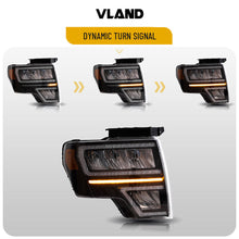 LED Reflector Headlights For 2009-2014 Ford F150 With Start-up Animation