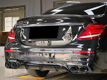E53 Style Black Diffuer w/ Round Twin Exhaust Tips for Mercedes E W213 Sedan Wagon E300 E400 E550 AMG 2017-2020