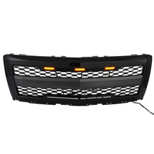 Gloss Black Front Bumper Hood Upper Grille w/Light For 2014-2015 Chevy Silverado 1500