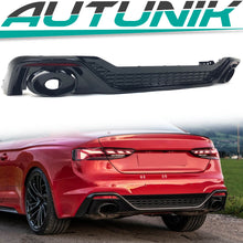 RS5 Style Gloss Black Rear Diffuser + Oval Exhaust Tips For Audi A5 S-line S5 B9.5 2020-2024