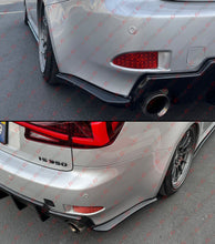 Matte Black For 2006-2013 Lexus IS250 IS350 LED Rear Bumper Diffuser + V2 Corner Spat