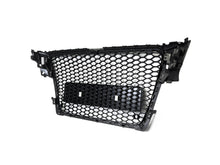 For 2009-2012 Audi A4/S4 B8 Front Bumper Hex Grille Mesh RS4 Style Gloss Black