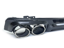 Carbon Fiber Look Rear Diffuser + Chrome Exhaust Tips For Audi A6 C8 S-Line S6 2019–2024