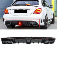 For 2015-2021 Mercedes Benz W205 C300 C450 C43 Sedan Smoke Led Bumper Diffuser + Exhaust Tips
