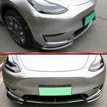 Carbon Style Front Bumper Lip Spoiler Splitter For Tesla Model Y 2020-2024
