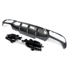 Carbon Look Rear Diffuser & Exhaust Tips For Mercedes E-Class W213 Standard Bumper 2017-2020