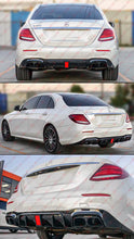 For 2017-2020 Mercedes Benz W213 E-class Red Led Bumper Diffuser + Black Exhaust Tips