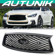 Gloss Black Front Bumper Grille For Infiniti Q50 2018-2024