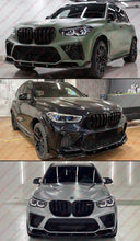 For 2020-2023 BMW F95 X5M Pre-LCI R Style Gloss Black Front Bumper Lip Splitter