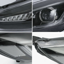 LED Projector Headlights For Ford Focus 2015-2018 w/Blue Red Demon Eyes Front Lamps