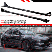 For 2025-2026 Tesla Model Y Juniper Winglet Style Gloss Black Side Skirt Extension